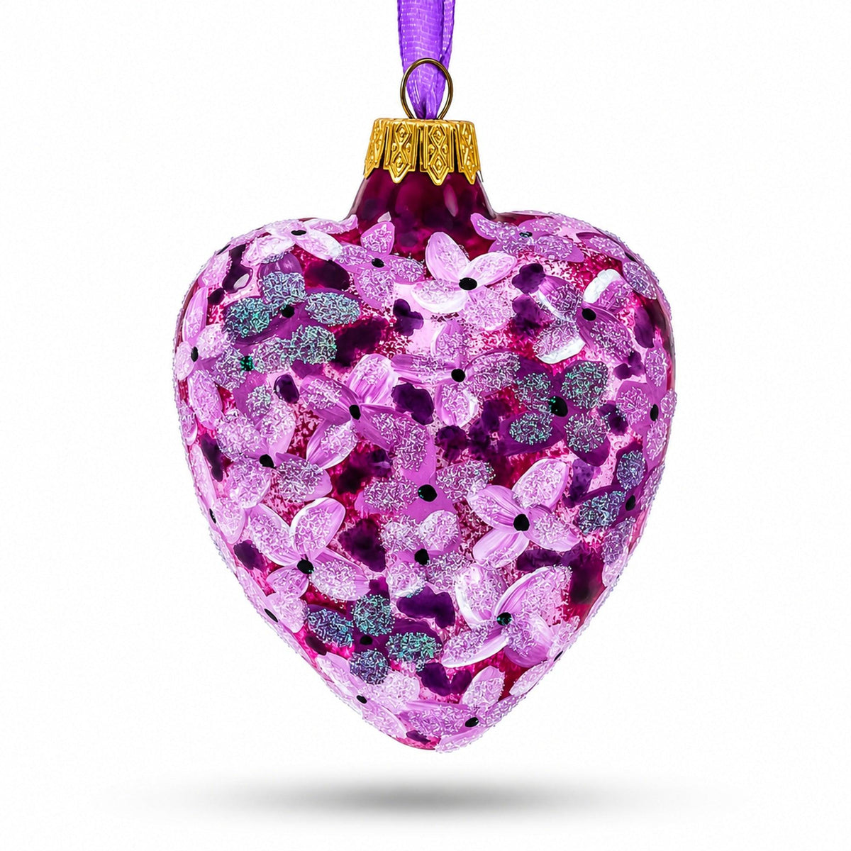 Grandma Always in My Heart Glass Heart Christmas Ornament