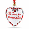 Love You Forever Red Heart Valentine's Glass Ornament
