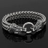 Vikings Wolf Head Stainless Steel Charm Bracelet