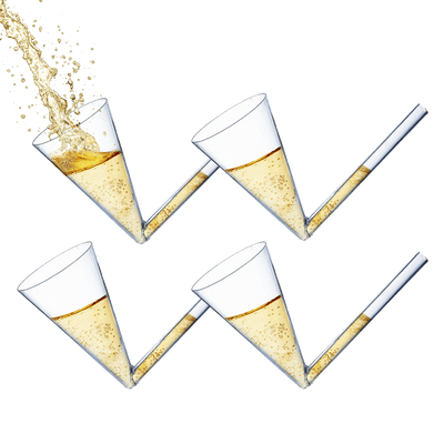 Champagne Shooter - Chug Flutes Guzzler Glasses Unique Gifts for Bachelorette Party Favors & White Elephant Gifts, Drinking Games - Bubbly Champagnes Prosecco & More Bong Style, Reusable Acrylic 4pk