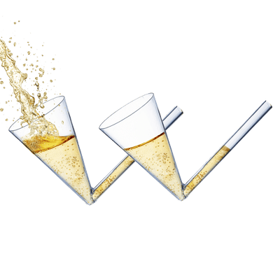 Champagne Shooter - Chug Flutes Guzzler Glasses Unique Gifts for Bachelorette Party Favors & White Elephant Gifts, Drinking Games - Bubbly Champagnes Prosecco & More Bong Style, Reusable Acrylic 2pk