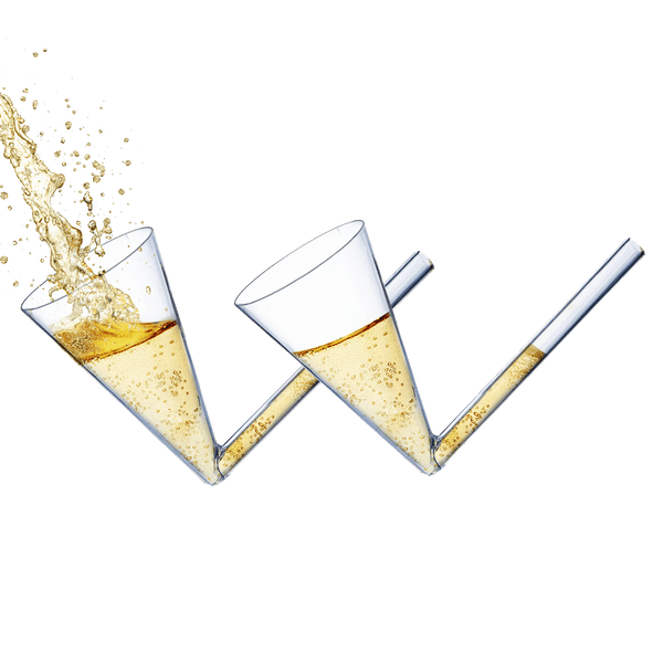 Champagne Shooter - Chug Flutes Guzzler Glasses Unique Gifts for Bachelorette Party Favors & White Elephant Gifts, Drinking Games - Bubbly Champagnes Prosecco & More Bong Style, Reusable Acrylic 2pk