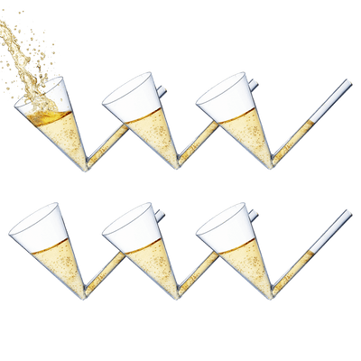 Champagne Shooter - Chug Flutes Guzzler Glasses Unique Gifts for Bachelorette Party Favors & White Elephant Gifts, Drinking Games - Bubbly Champagnes Prosecco & More Bong Style, Reusable Acrylic 6pk