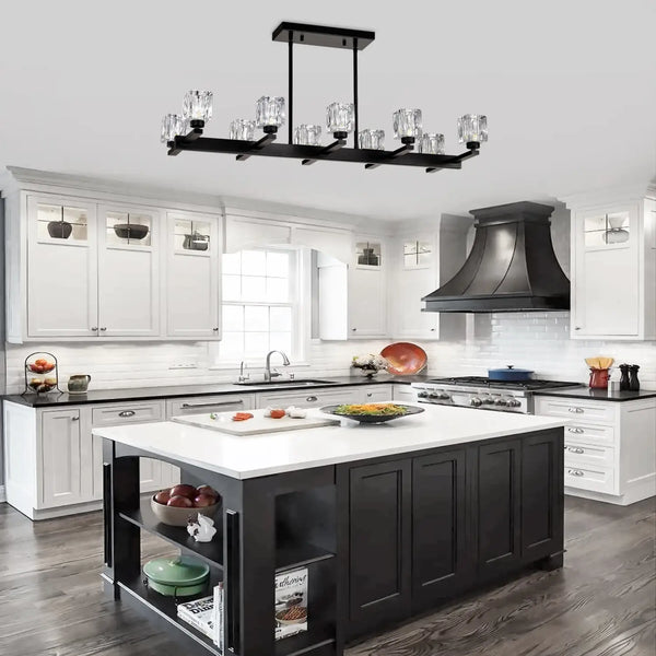 Chandelier Lights for Living Room with Modern Crystal Design & 10-Light Fixture