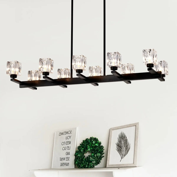Chandelier Lights for Living Room with Modern Crystal Design & 10-Light Fixture