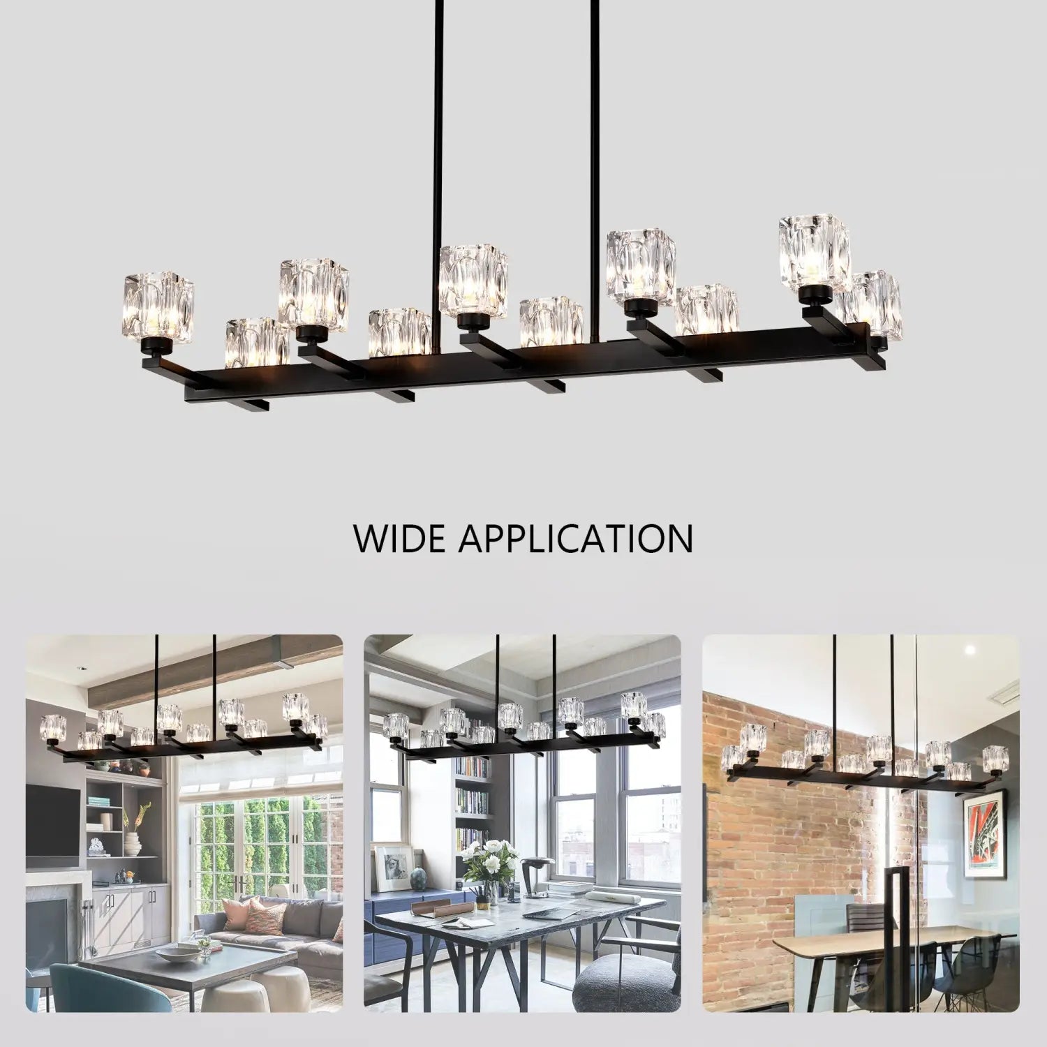 Chandelier Lights for Living Room with Modern Crystal Design & 10-Light Fixture