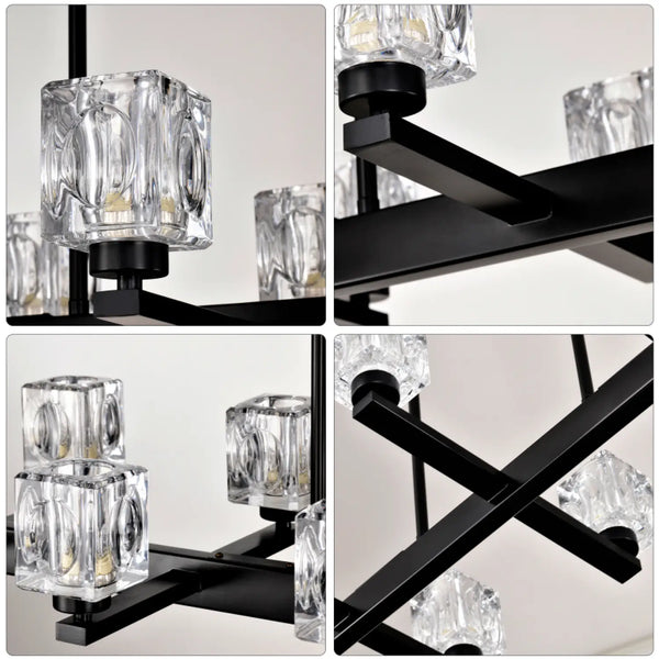 Chandelier Lights for Living Room with Modern Crystal Design & 10-Light Fixture