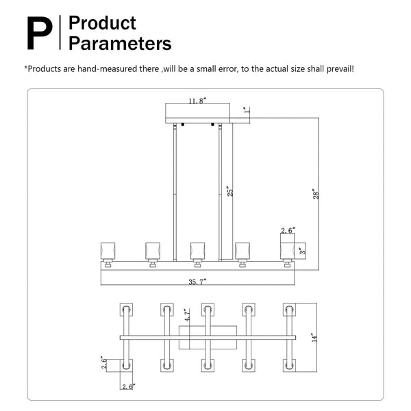 Chandelier Lights for Living Room with Modern Crystal Design & 10-Light Fixture