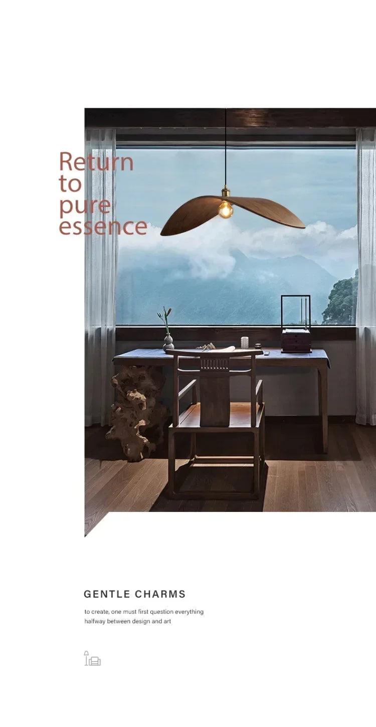 Chandelier - Modern Walnut Pendant