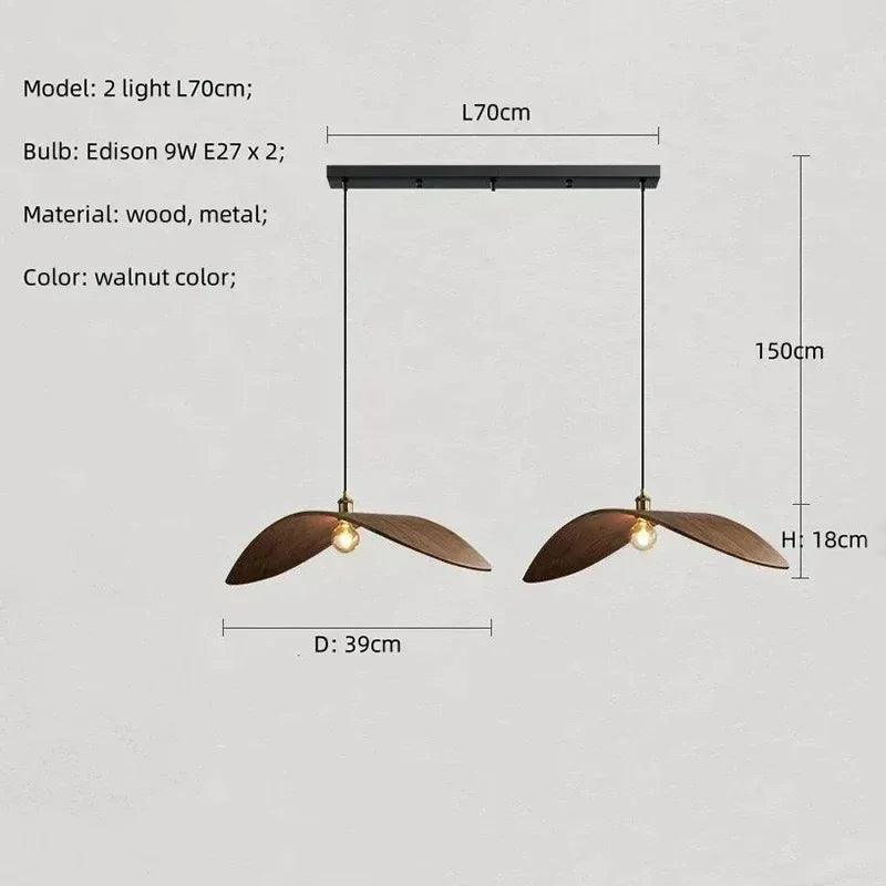 Chandelier - Modern Walnut Pendant