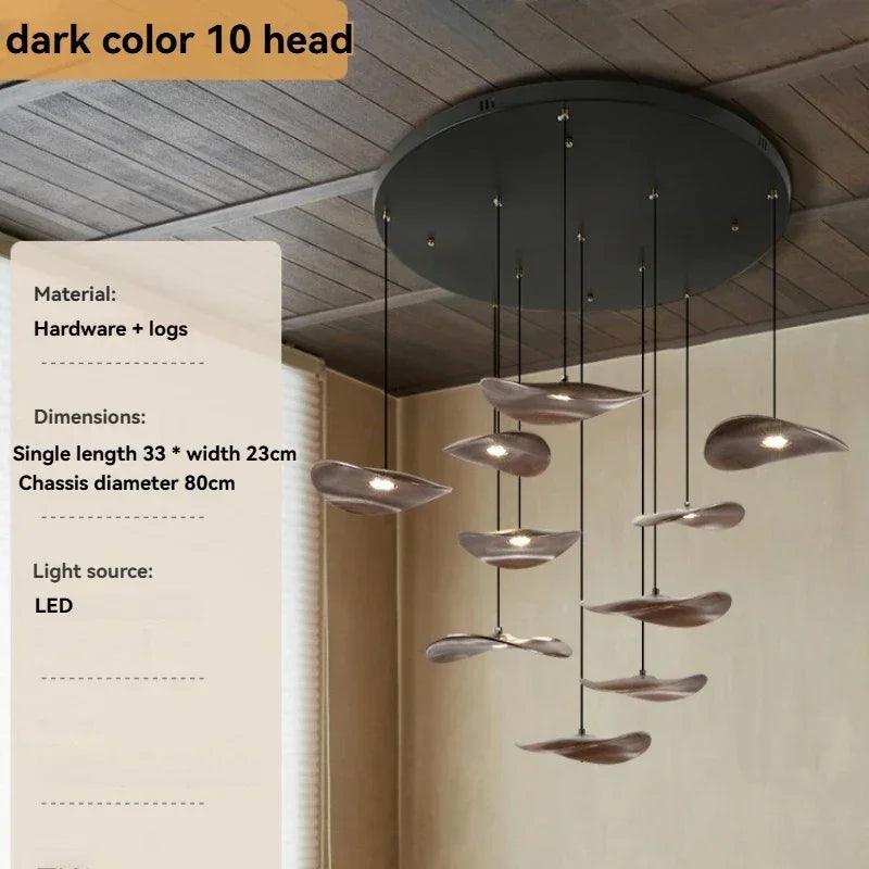 Chandelier - Multi-head Walnut