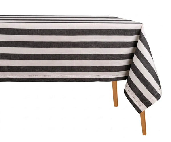 Striped Cotton Linen Tablecloth