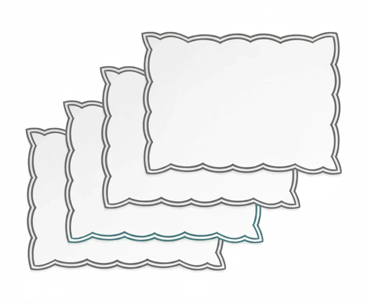 Charcoal placemats - Double Scalloped