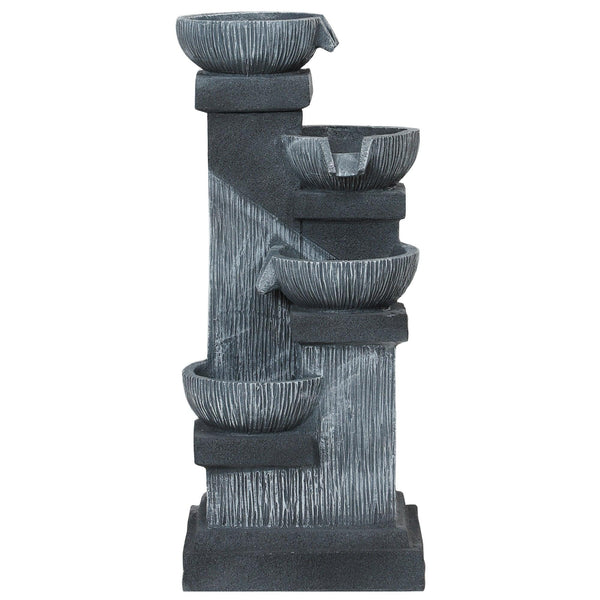 Resin Tiered Outdoor Fountain 4 Bowl Two Tone