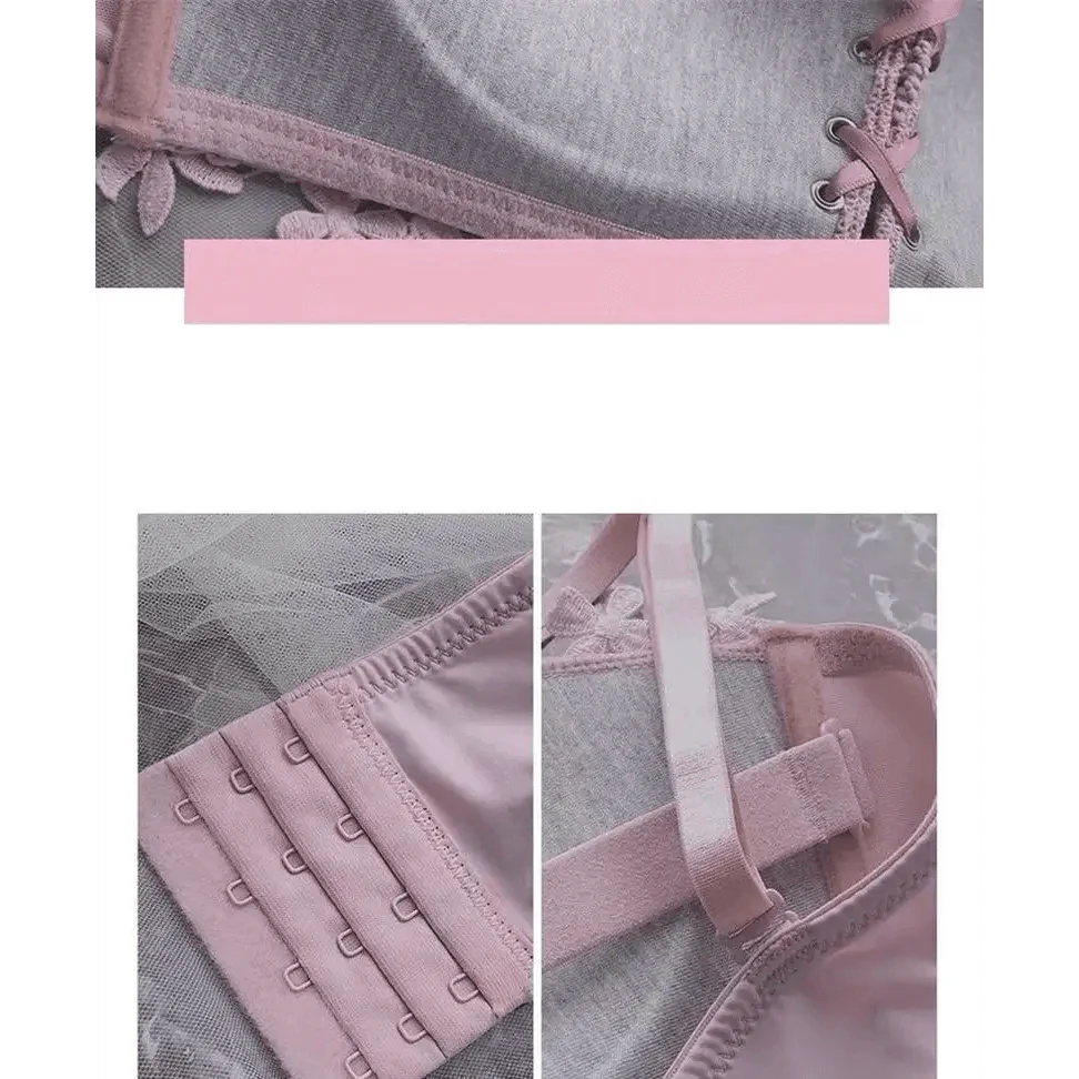 Charming Floral Embroidery Bras for Women Tied Lingerie Seamless Bra Bralette Wireless Brassiere Female Underwear Intimates