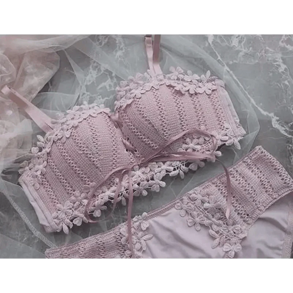 Charming Floral Embroidery Bras for Women Tied Lingerie Seamless Bra Bralette Wireless Brassiere Female Underwear Intimates