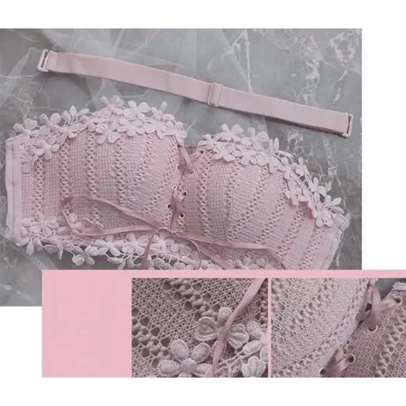 Charming Floral Embroidery Bras for Women Tied Lingerie Seamless Bra Bralette Wireless Brassiere Female Underwear Intimates