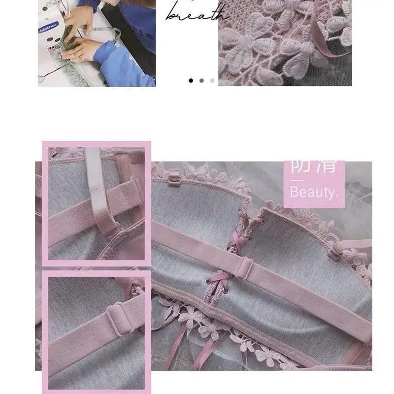 Charming Floral Embroidery Bras for Women Tied Lingerie Seamless Bra Bralette Wireless Brassiere Female Underwear Intimates