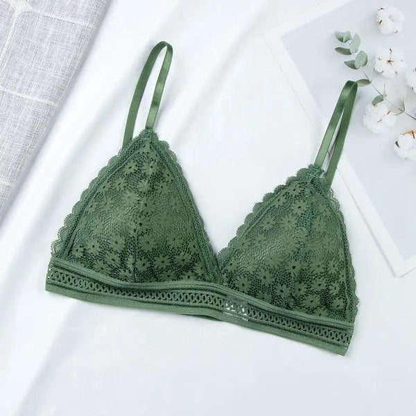 Charming Floral Lace Bra Top For Women Push Up Female Lingerie breathable Bralette Removable Pad Thin Fashion New Wireless Bras