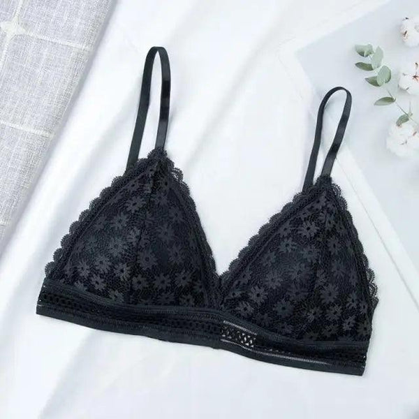 Charming Floral Lace Bra Top For Women Push Up Female Lingerie breathable Bralette Removable Pad Thin Fashion New Wireless Bras
