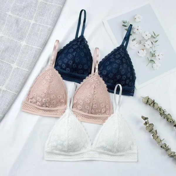 Charming Floral Lace Bra Top For Women Push Up Female Lingerie breathable Bralette Removable Pad Thin Fashion New Wireless Bras