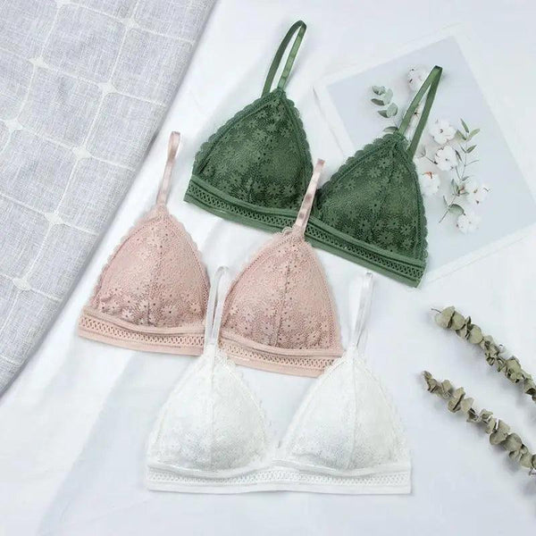 Charming Floral Lace Bra Top For Women Push Up Female Lingerie breathable Bralette Removable Pad Thin Fashion New Wireless Bras