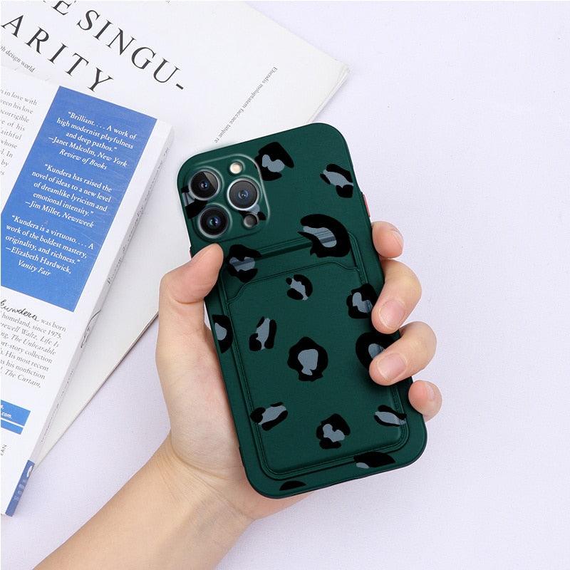 Charming Silicone Soft Anti-Scratch Cases For iPhone 13 Pro Max Case Silicone Wallet Card Holder Cover For iPhone 13 Mini 13ProMax 13Pro Flower Butterfly Beautiful Design Card Holder iPhone Case