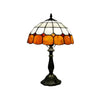 Antique Tiffany-Style Lamp with Check Pattern - No Bulb