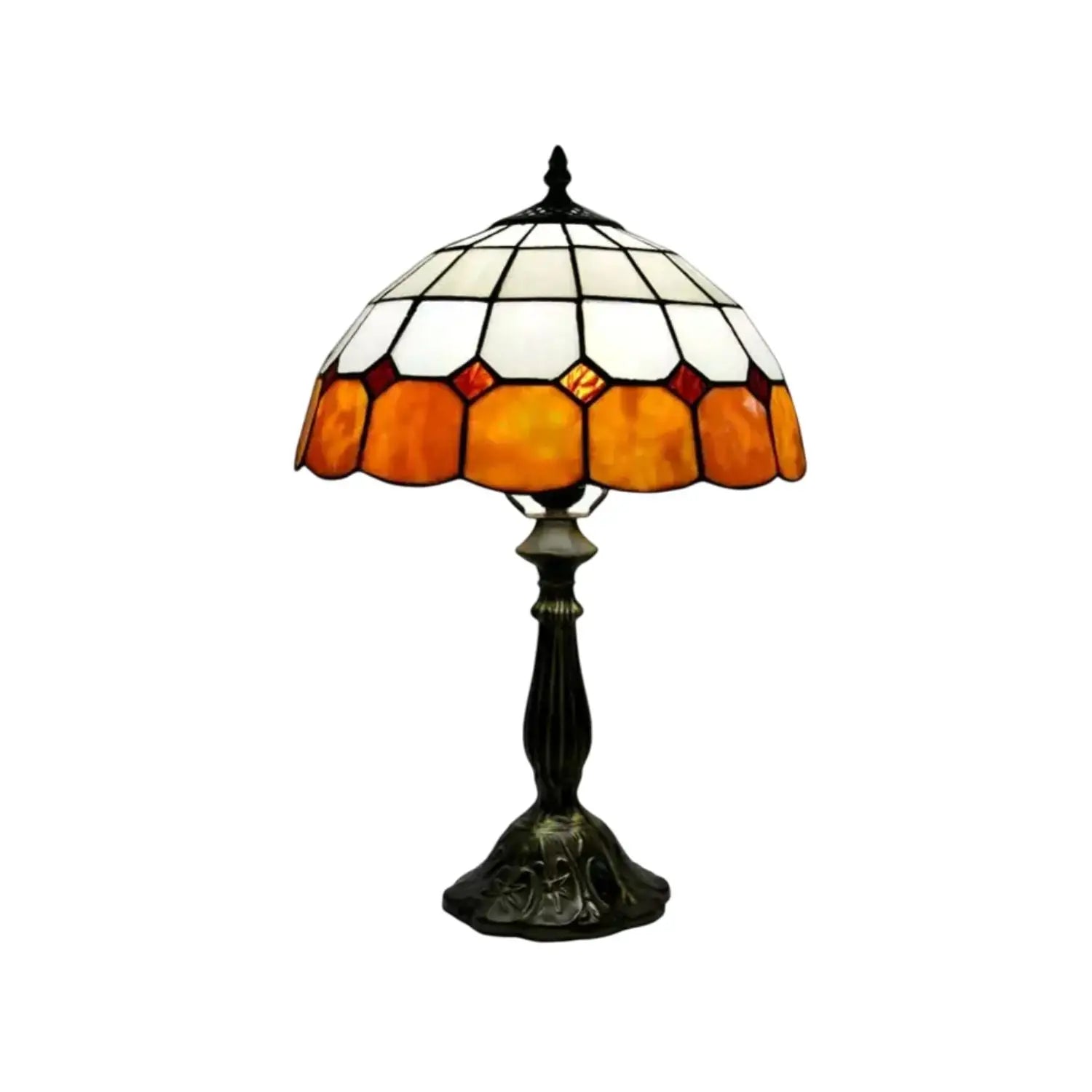 Antique Tiffany Lamp with Check Pattern