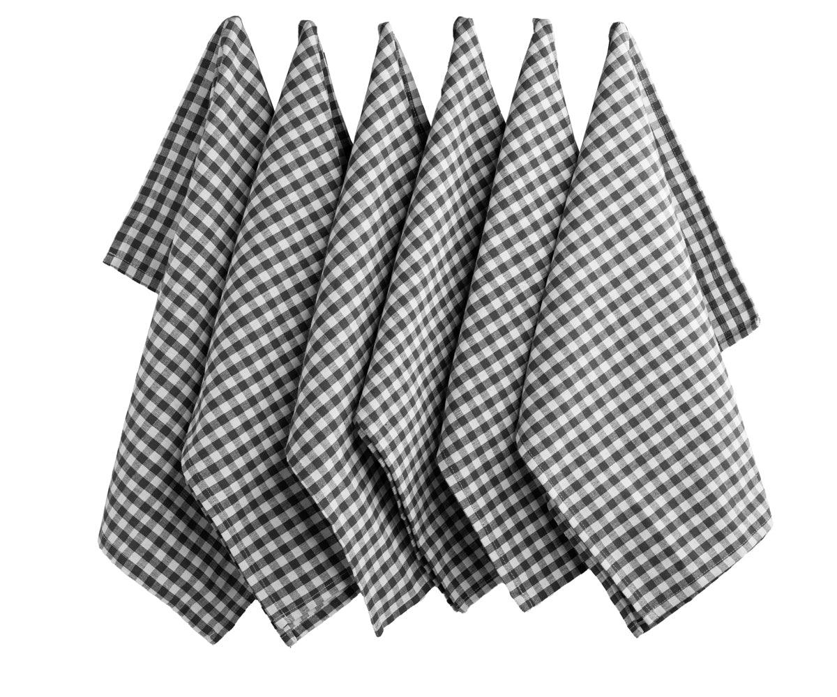 Gray Kitchen Towels - Checkered Tea Towels