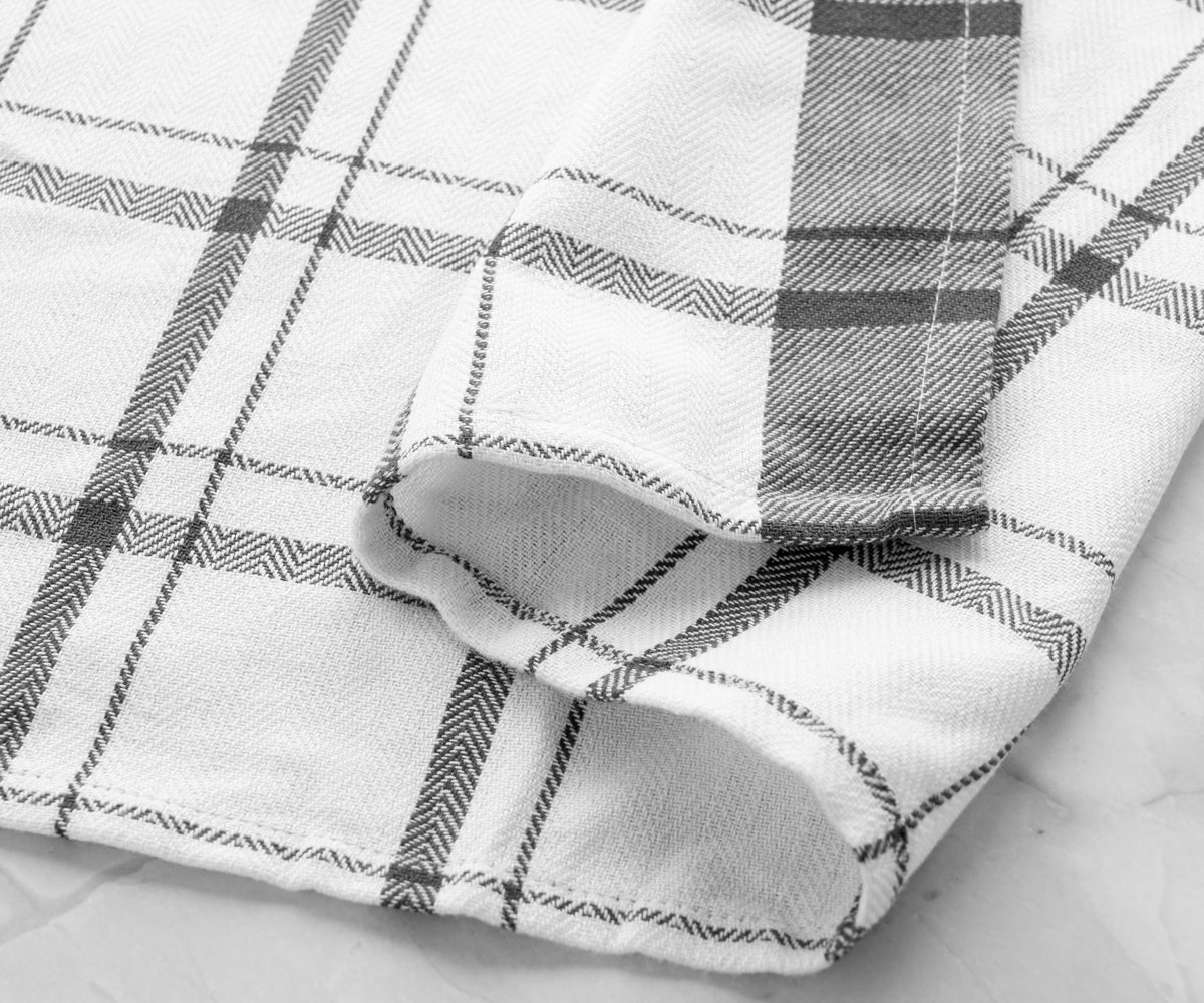 Gray Kitchen Towels - Checkered Tea Towels