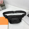 Checkered Adjustable Strap Nylon Crossbody Bag - Black / One Size