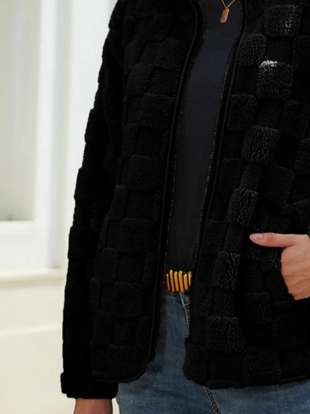 Checkered Zip Up Jacket