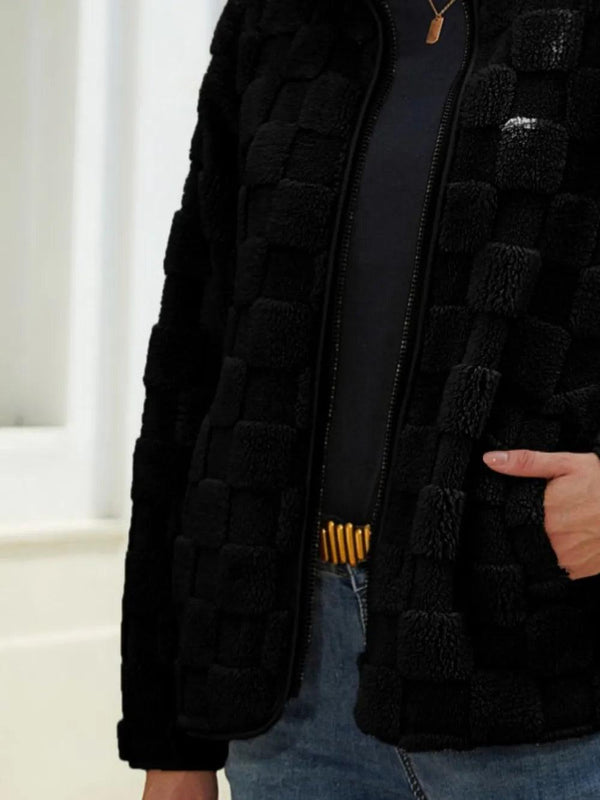Checkered Zip Up Jacket