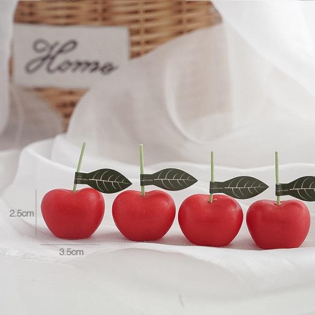 Cherry Candle Creative Decoration Soy Wax Aromatherapy Candle Home Decoration Scented Candle Red Cherry Candle Cherry Shaped Scented Candle Mini Paraffin Wax Candle Small Scented Candle Wax Decorative Candle For Bedroom Bathroom Decoration Parties