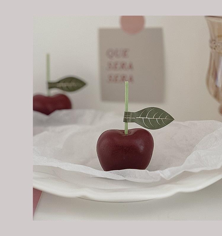 Cherry Candle Creative Decoration Soy Wax Aromatherapy Candle Home Decoration Scented Candle Red Cherry Candle Cherry Shaped Scented Candle Mini Paraffin Wax Candle Small Scented Candle Wax Decorative Candle For Bedroom Bathroom Decoration Parties
