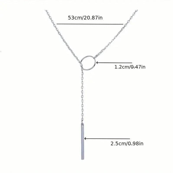 Chic Ethnic-Inspired Alloy Circle & Rod Pendant Necklace
