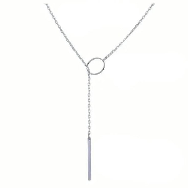 Chic Ethnic-Inspired Alloy Circle & Rod Pendant Necklace
