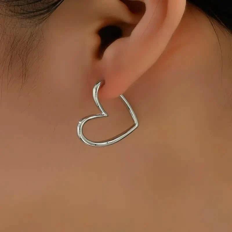 Chic Heart-Shaped Stud Earrings for Women
