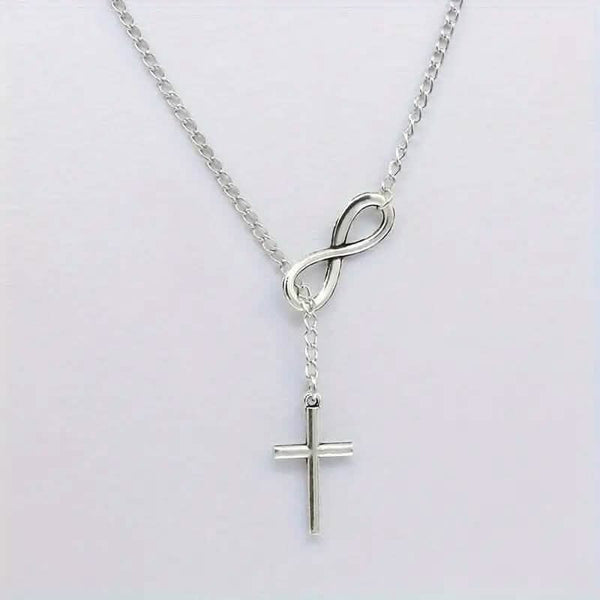 Chic Vintage-Inspired Infinity Cross Pendant Necklace