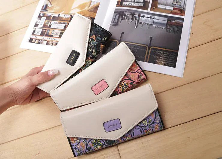 Chic Women's Leather Clutch Wallet & Card Holder