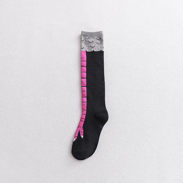 Chicken Claw Socks Women's Over Knee Socks Ostrich Pattern Knee Legs Chicken Feet Long Tube