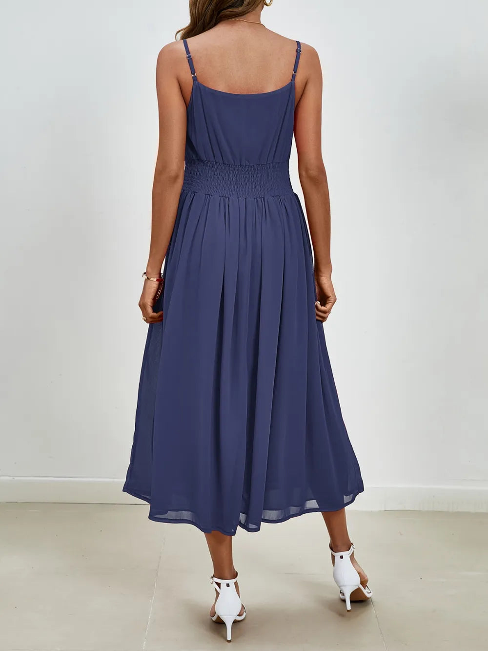 Chiffon dress V-neck strapless long dress for wedding guests