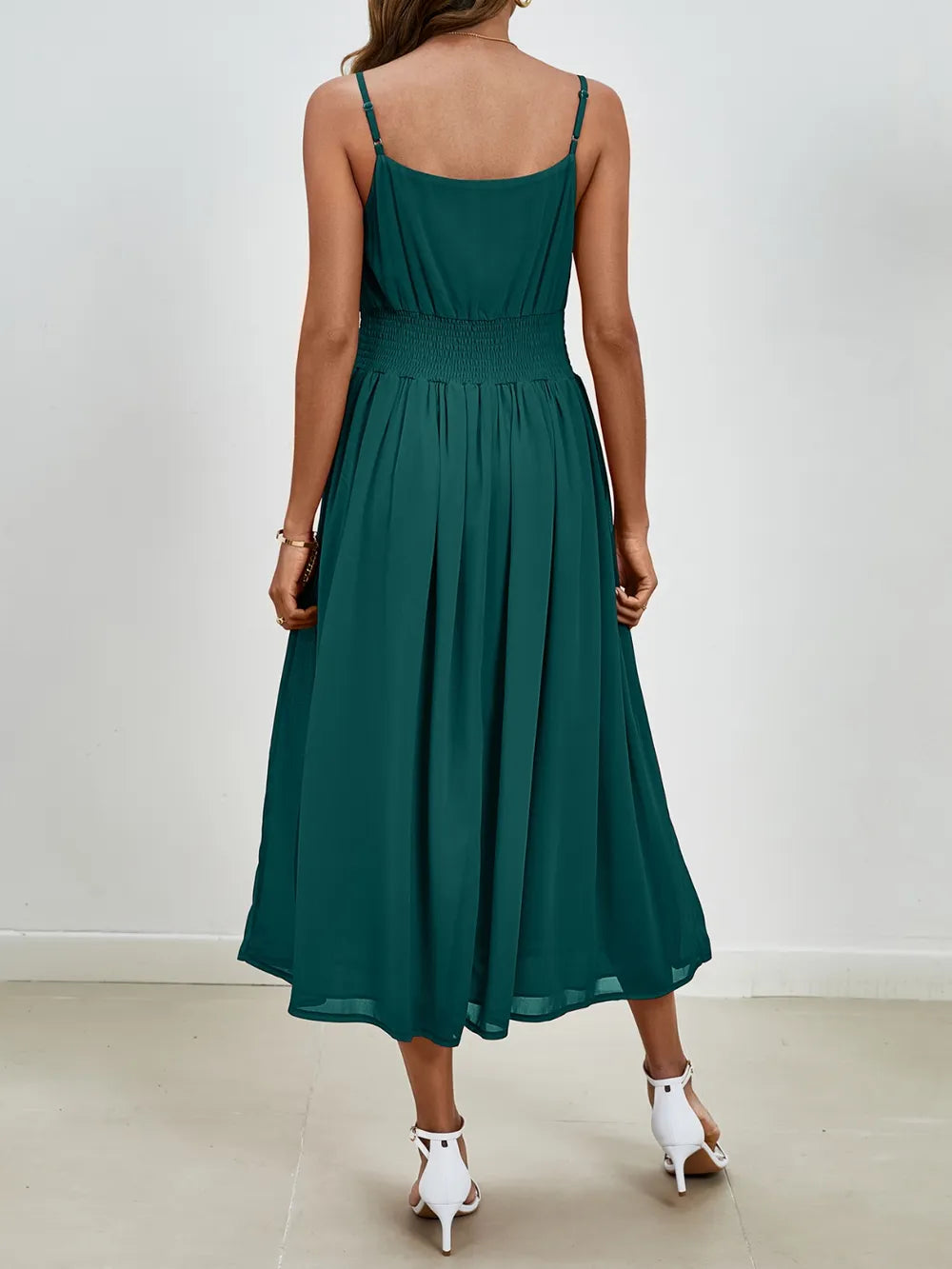 Chiffon dress V-neck strapless long dress for wedding guests