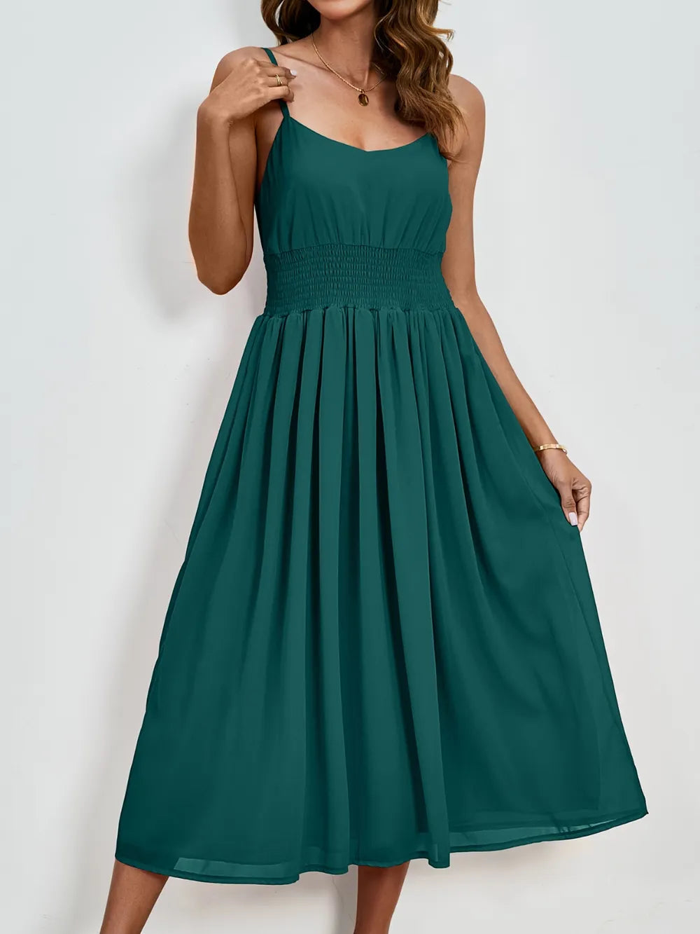 Chiffon dress V-neck strapless long dress for wedding guests