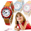 Children Cute Boys Girls Quartz Watch Kids Childrens Fabric Strap Student Time Clock Wristwatch Gifts Colorful Number Dial Time Teach Watches PU Band Analog Quartz Children Sport Outdoor Boys Kids Wrist Watches