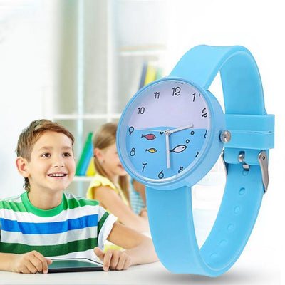 Children Quartz Sports Watch Waterproof Silicone Strap Outdoor Simple Children Wristwatch Colorful Boys Girls Watches Teenagers Student Time Wrist Watch Soft Silicone Band
