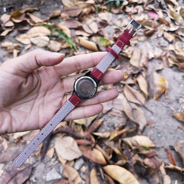 Children Retro Case Design Cute Cat Kids Watch Quartz Analog Children Watches Minimalist Dress Fashion Quartz Luxury Round Leather Strap Slim Women Watches