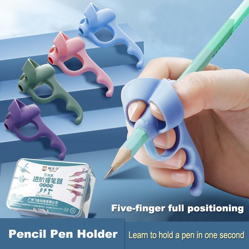 Children's Writing Posture Pen Holder Soft Silicone Pencil Holder for Kids Learning Aid Grip Posture Correction Stationery Gift Kids Handwriting Aid Correction Tool