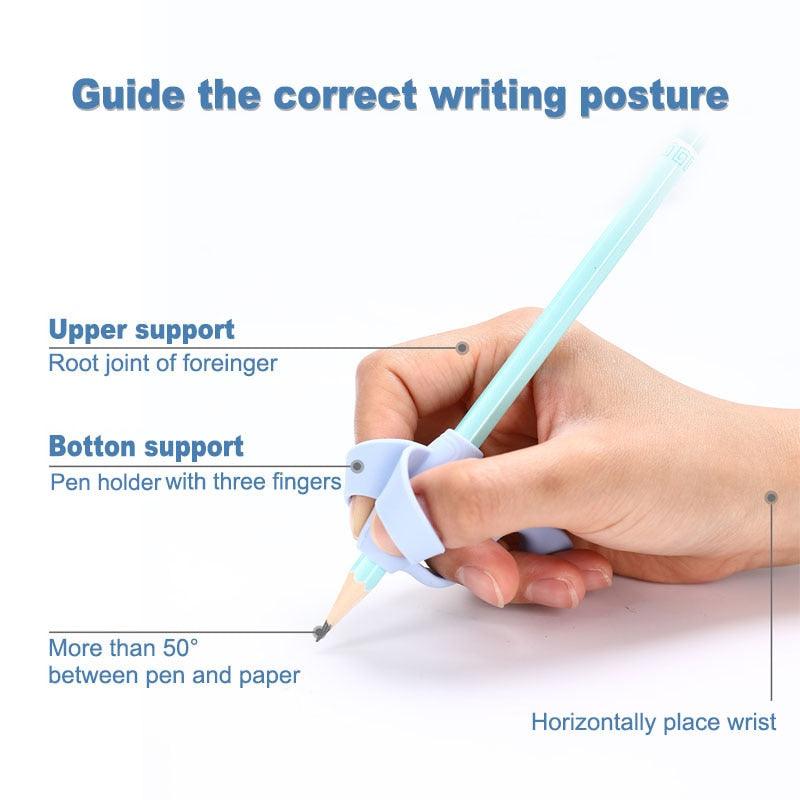 Children's Writing Posture Pen Holder Soft Silicone Pencil Holder for Kids Learning Aid Grip Posture Correction Stationery Gift Kids Handwriting Aid Correction Tool
